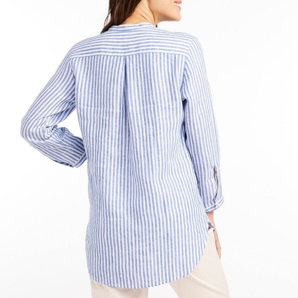 LL Bean Women's Premium Washable Linen Shirt, Splitneck Tunic Long-Sleeve Sz 3X - Picture 6 of 6